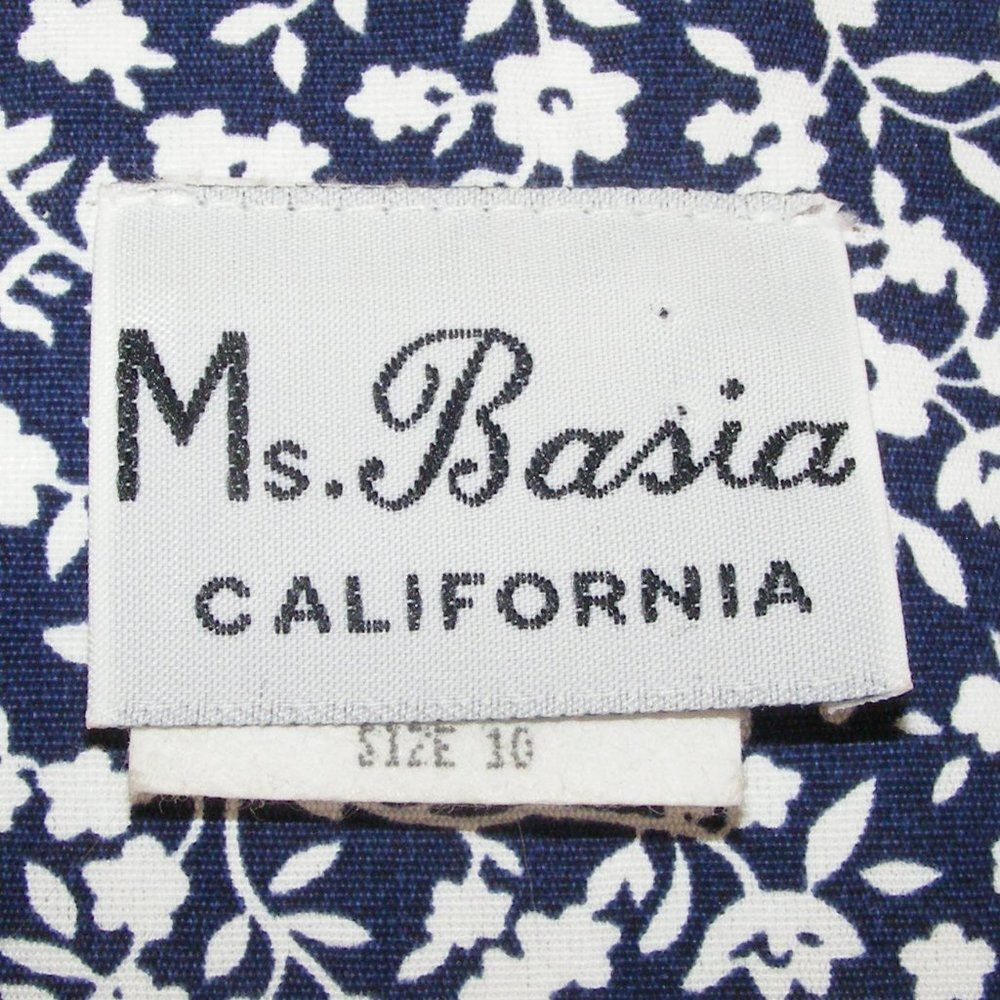 MS. BASIA Dress, VINTAGE 10, Blue Floral, Golden buttons, Short sleeve, Insert - Picture 12 of 14